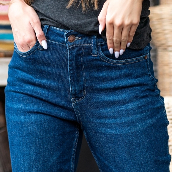 Judy Blue Joan High Rise Cropped Straight Raw Hem Ankle Slit Denim Jean… - Picture 11 of 13